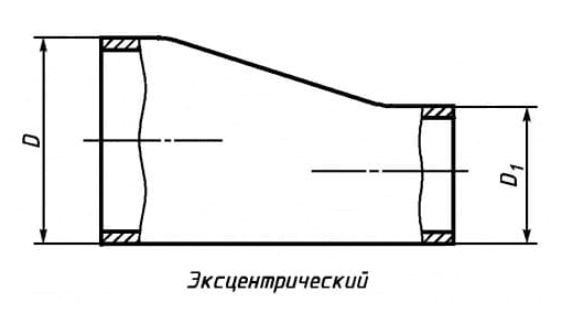 Эксцентрический переход чертеж